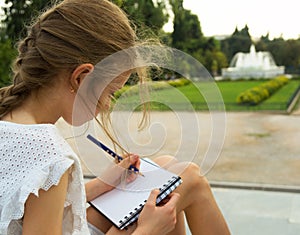 Young artist sketching.