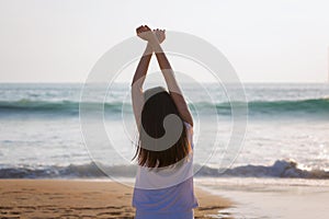 Young asia woman on beach