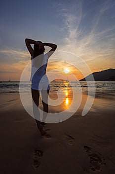 Young asia woman on beach