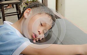 Young asian boy sleeping