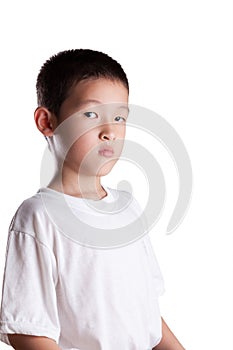 Young Asian Boy with Upset look