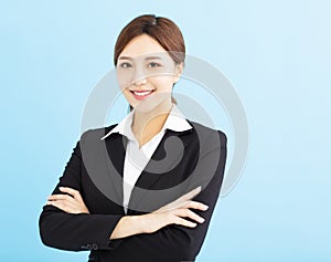 young asian business woman isolated