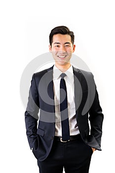 Young Asian businessman white background