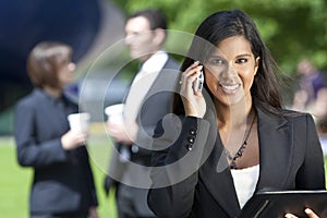 Young Asian Businesswoman On Her Cell Phone