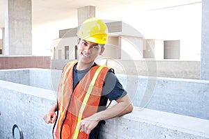 Young asian construction worker