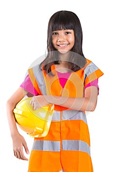 Young Asian Girl With Hard Hat And Vest II