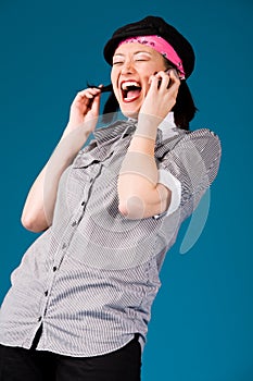 Young asian girl on the phone