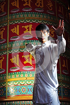 Young Asian Man practicing Martial Arts