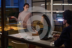 Female Programmer Working With Colleagues