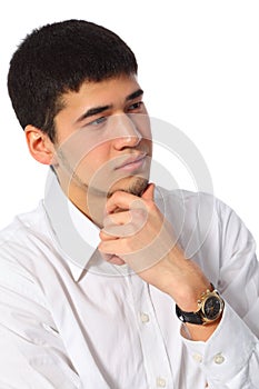 Young asian thoughtful businessman