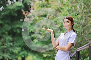 young asian woman doctor in uniform and nurse