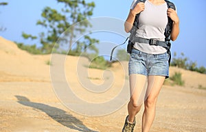 Young asian woman hiker outdoor