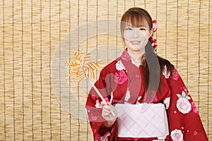 Young asian woman in kimono