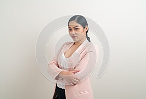 Young Asian woman with sulk face photo