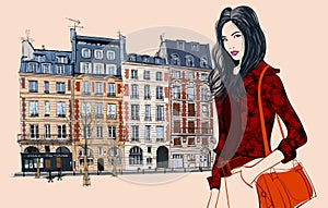 Young asian woman visiting Paris