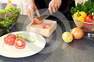 young asian woman work cooking in modern kitchen