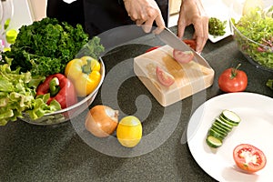 young asian woman work cooking in modern kitchen