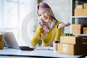 young asian women contacted a customer asking for a shipping address