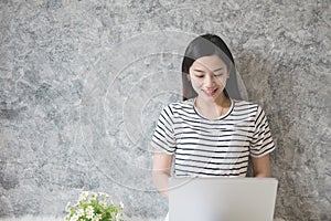 Young asian women entrepreneur working in a home office