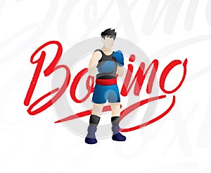 Young athlete in glove illustration