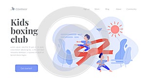 Karate camp concept landing page.