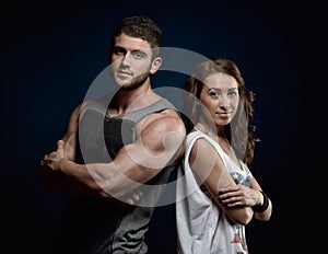 Young athletic couple