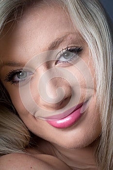 Young Attractive Blond Woman eyes ,