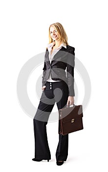 young attractive blonde business woman photo