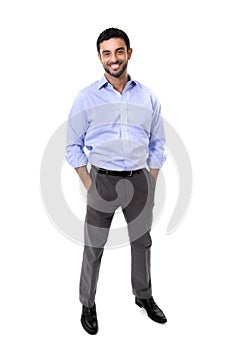 Young attractive business man standing in corporate portrait iso