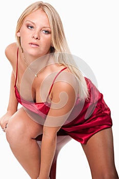 Young attractive caucasian twenties lounging woman
