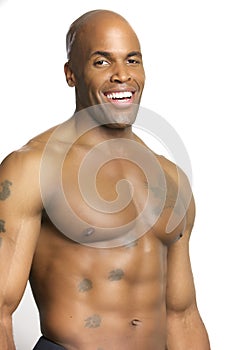 Young Attractive Man With No Shirt Isolated