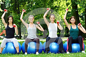 Young and attractive people doing fitness