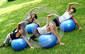Young and attractive people doing fitness