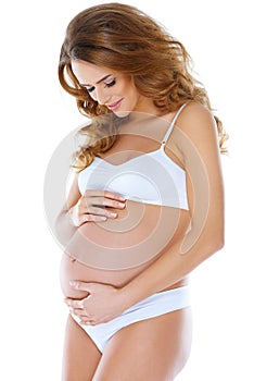 Young attractive pregnant woman