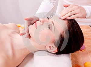 Young attractive smilig woman doing wellness spa