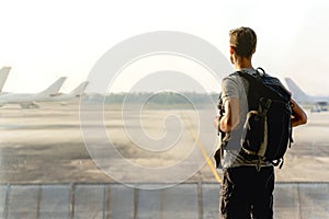 Young backpacker traveler looking for the next