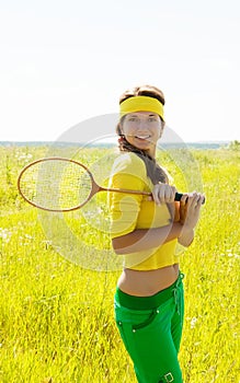 Young badminton player