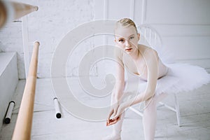 Young ballerina in ballet class