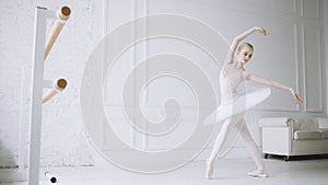 Young ballerina in ballet class