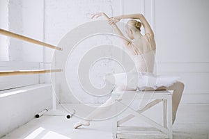 Young ballerina in ballet class