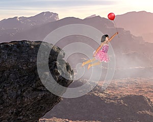 Girl Flying, Peace, Hope, Love, nature, Spiritual Rebirth photo