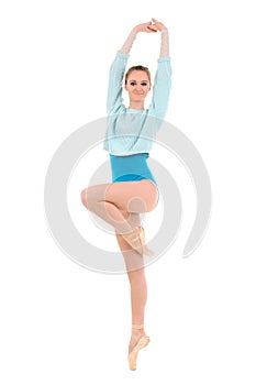 Young ballerina doing exercises