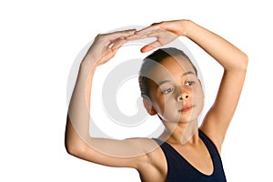 A young ballerina enjoying her ballet