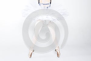 Young ballerina practising ballet moves