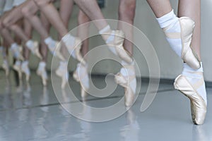 Young ballerinas in class