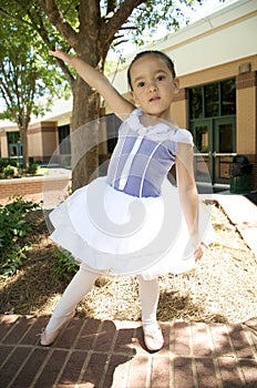 Young ballet dancer outdoors