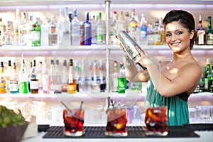 Young barmaid girl