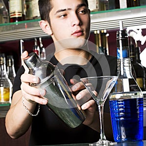 Young barman photo