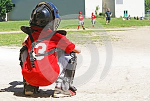 Young Baseball Catcher