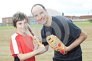 Young baseball player in a field